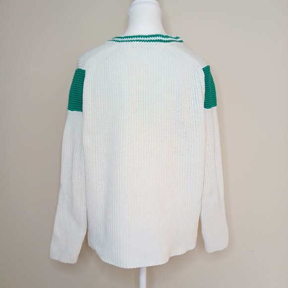 Maje Mariana Chevron Ribbed Wool Blend Knit Pullover Sweater Size Small - Picture 4 of 7